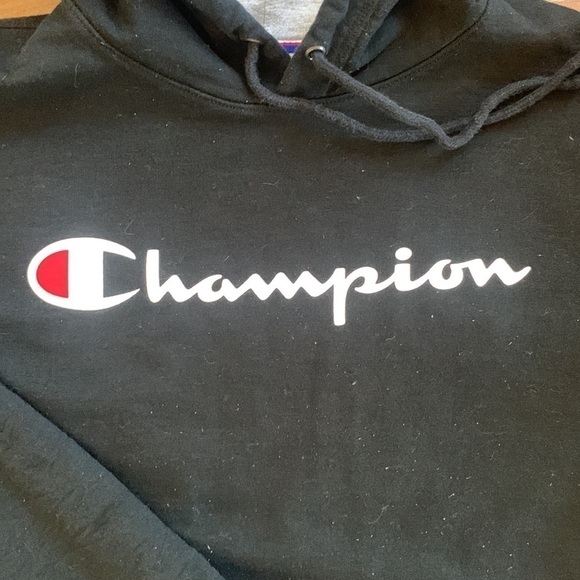Champion Black Hooded Pullover Sweatshirt Size Medium‎ - Picture 5 of 6